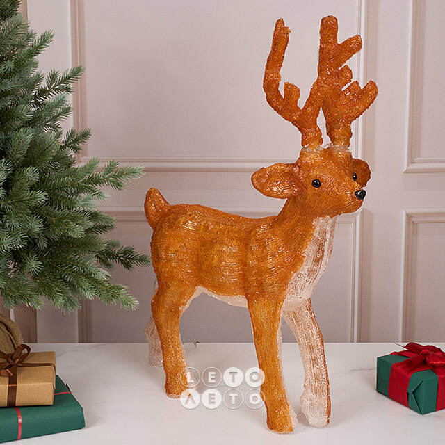 Светодиодный олень Норман 63 см, 80 теплых белых LED ламп, акрил, IP44 Winter Deco