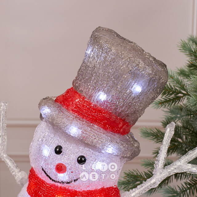 Светодиодная фигура Снеговик - Bonne Аnnee 47 см, 60 холодных белых LED ламп, акрил, IP44 Winter Deco