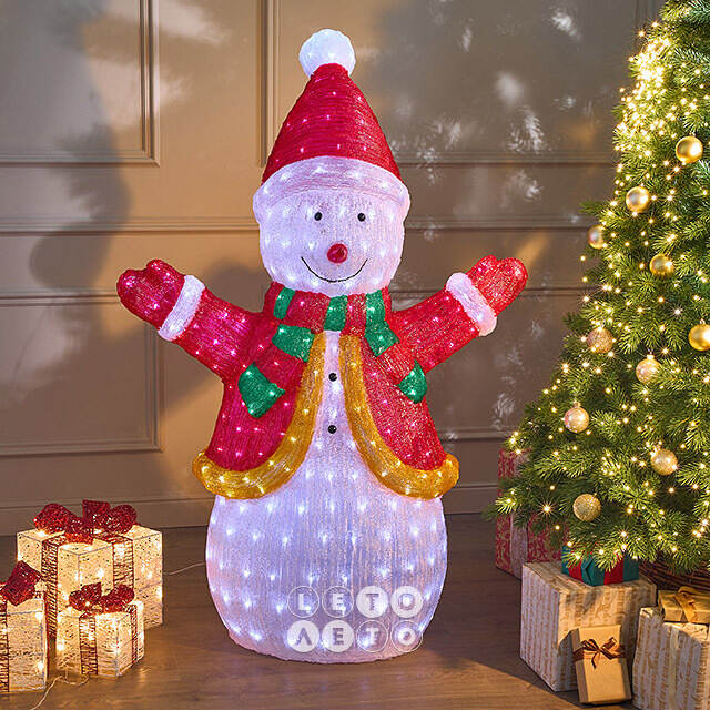 Светодиодная фигура Снеговик - Festa Allegra 145 см, 400 холодных белых LED ламп, акрил, IP44 Winter Deco