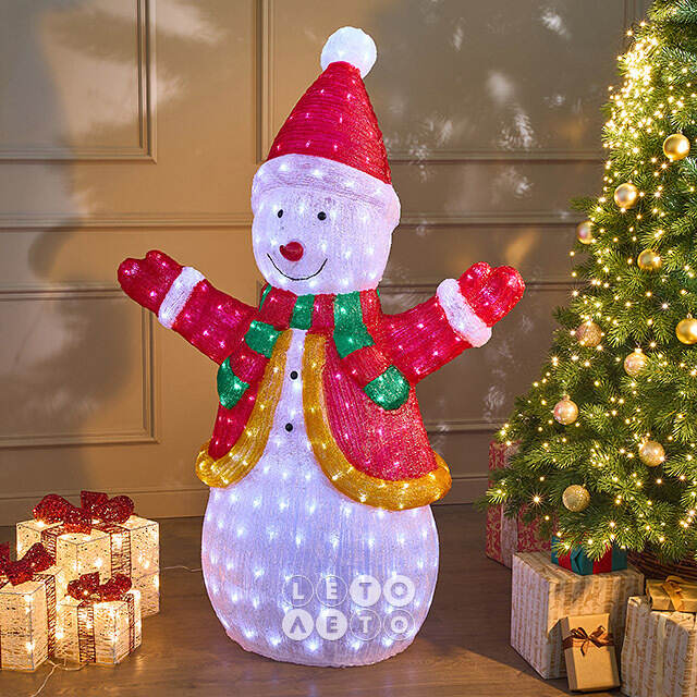 Светодиодная фигура Снеговик - Festa Allegra 145 см, 400 холодных белых LED ламп, акрил, IP44 Winter Deco