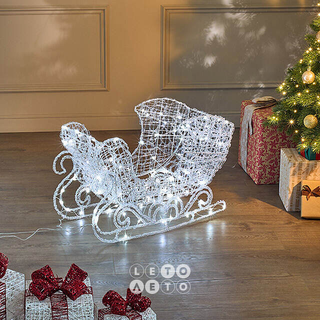Светодиодная фигура Олени - Помощники Санты 49-90 см, 300 холодных белых LED ламп, акрил, IP44 Winter Deco