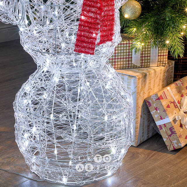 Светодиодная фигура Снеговик - Sciarpa Rossa 85 см, 160 холодных белых LED ламп, акрил, IP44 Winter Deco