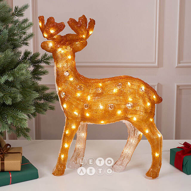 Светодиодный Олень Малыш Бакли 63 см, 80 теплых белых LED ламп, акрил, IP44 Winter Deco