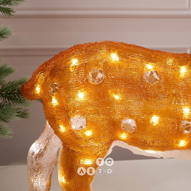 Светодиодный Олень Малыш Бакли 63 см, 80 теплых белых LED ламп, акрил, IP44 Winter Deco