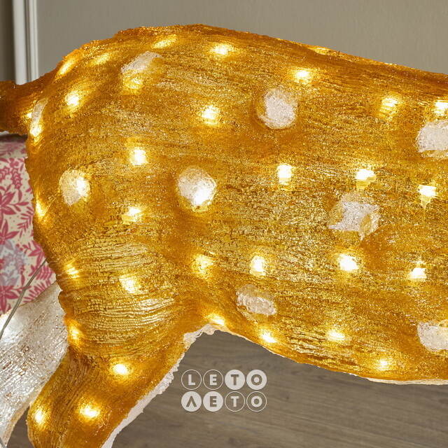 Светодиодный Олень Гард 118 см, 200 теплых белых LED ламп, акрил, IP44 Winter Deco