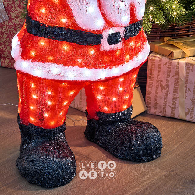 Светодиодная фигура Санта Клаус - Bonne Annee 89 см, 300 холодных белых LED ламп, акрил, IP44 Winter Deco