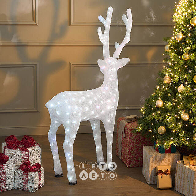 Светодиодный Олень Роско 135 см, 190 холодных белых LED ламп, акрил, IP44 Winter Deco