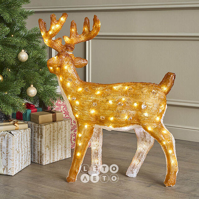 Светодиодный Олень Энико 81 см, 100 теплых белых LED ламп, акрил, IP44 Winter Deco