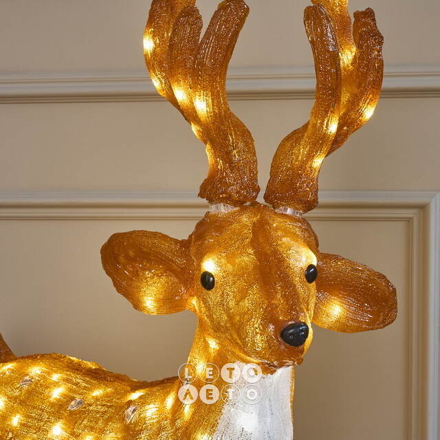 Светодиодный Олень Хирш 110 см, 160 теплых белых LED ламп, акрил, IP44 Winter Deco