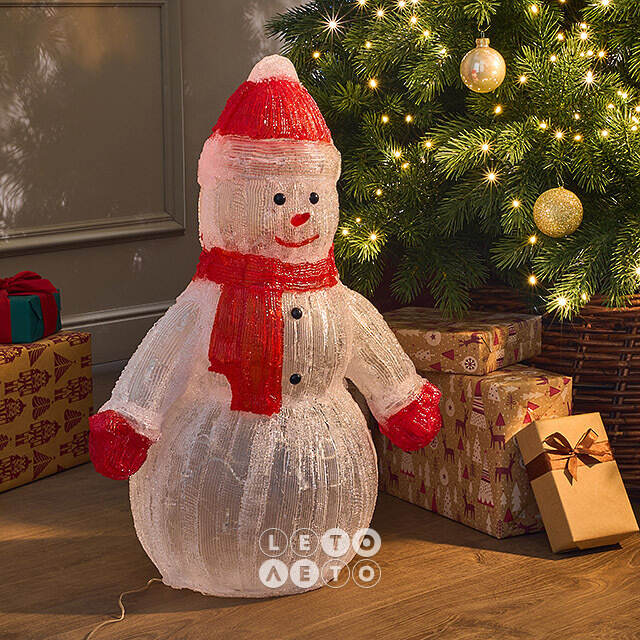 Светодиодная фигура Снеговик Юки 60 см, 120 холодных белых LED ламп, акрил, IP44 Winter Deco