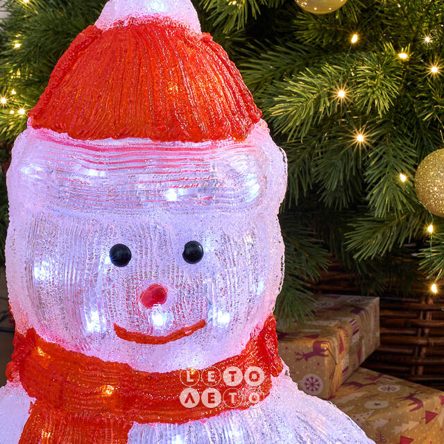 Светодиодная фигура Снеговик Юки 60 см, 120 холодных белых LED ламп, акрил, IP44 Winter Deco