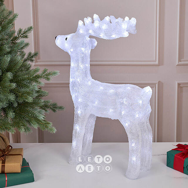 Светодиодная фигура Олень Фейт 62 см, 80 холодных белых LED ламп, акрил, IP44 Winter Deco