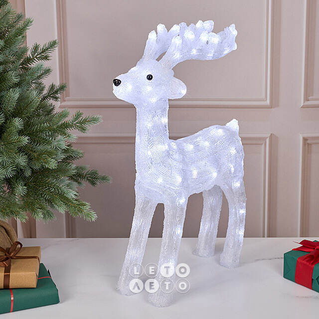 Светодиодная фигура Олень Фейт 62 см, 80 холодных белых LED ламп, акрил, IP44 Winter Deco