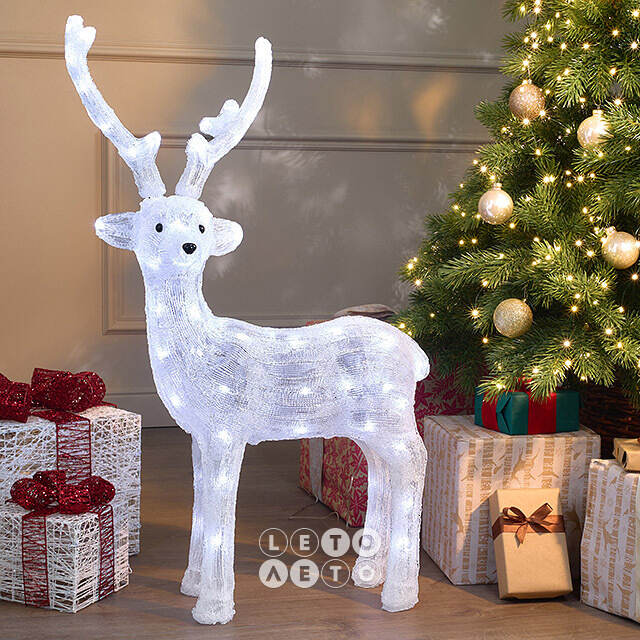 Светодиодная фигура Олень Руфин 85 см, 80 холодных белых LED ламп, акрил, IP44 Winter Deco