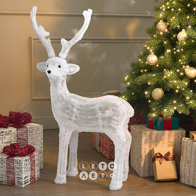 Светодиодная фигура Олень Руфин 85 см, 80 холодных белых LED ламп, акрил, IP44 Winter Deco