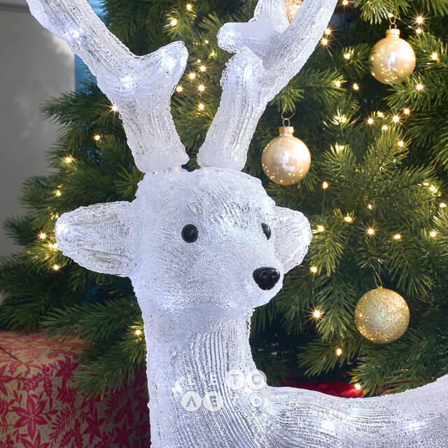 Светодиодная фигура Олень Руфин 85 см, 80 холодных белых LED ламп, акрил, IP44 Winter Deco