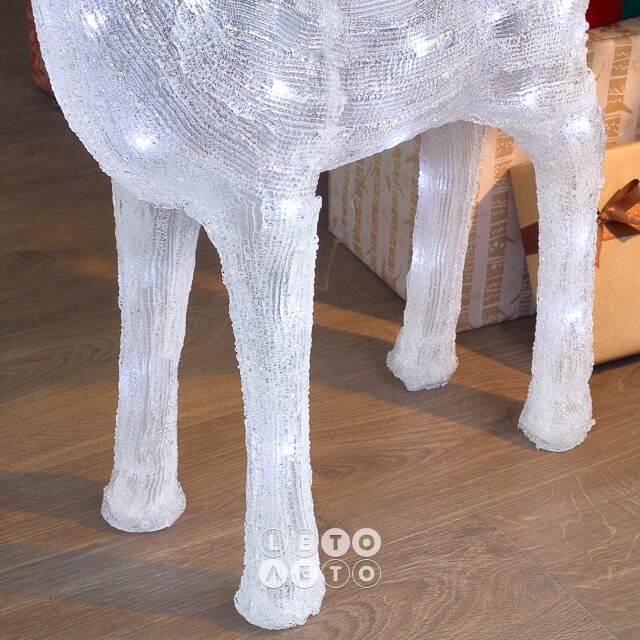 Светодиодная фигура Олень Руфин 85 см, 80 холодных белых LED ламп, акрил, IP44 Winter Deco