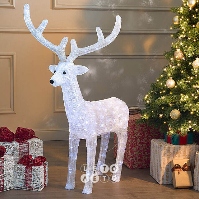 Светодиодная фигура Олень Вальттер 100 см, 160 белых LED ламп, акрил, IP44  Winter Deco