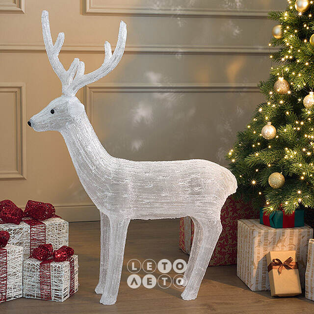 Светодиодная фигура Олень Вальттер 100 см, 160 белых LED ламп, акрил, IP44  Winter Deco