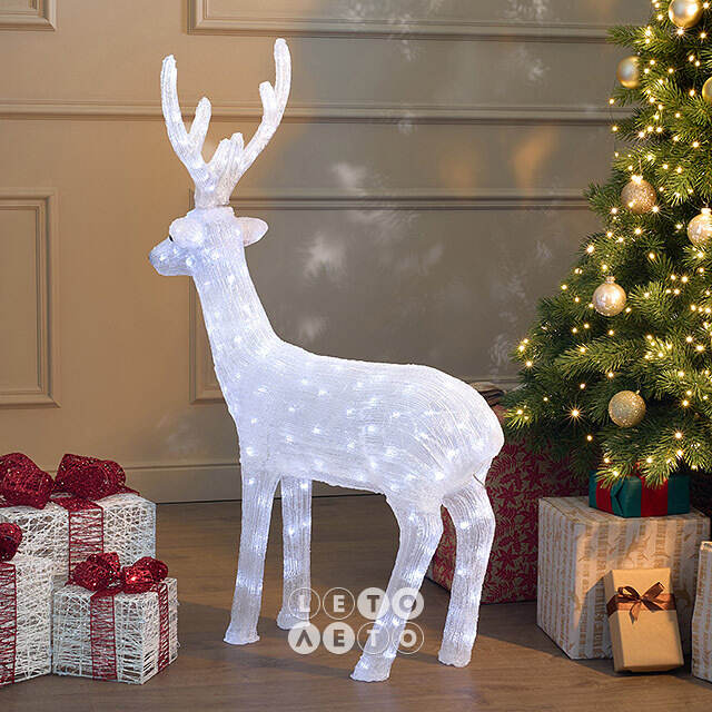 Светодиодная фигура Олень Вальттер 100 см, 160 белых LED ламп, акрил, IP44  Winter Deco