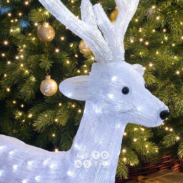 Светодиодная фигура Олень Вальттер 100 см, 160 белых LED ламп, акрил, IP44  Winter Deco