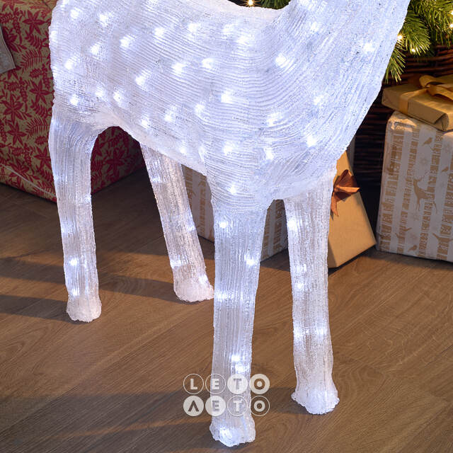 Светодиодная фигура Олень Вальттер 100 см, 160 белых LED ламп, акрил, IP44  Winter Deco