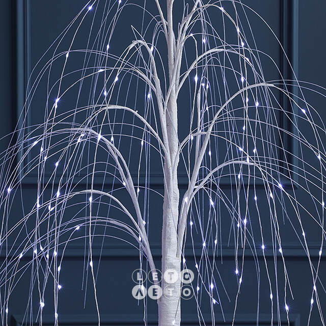 Светодиодное дерево Ива Basildon 120 см, 140 холодных белых микро LED ламп, IP44 Winter Deco