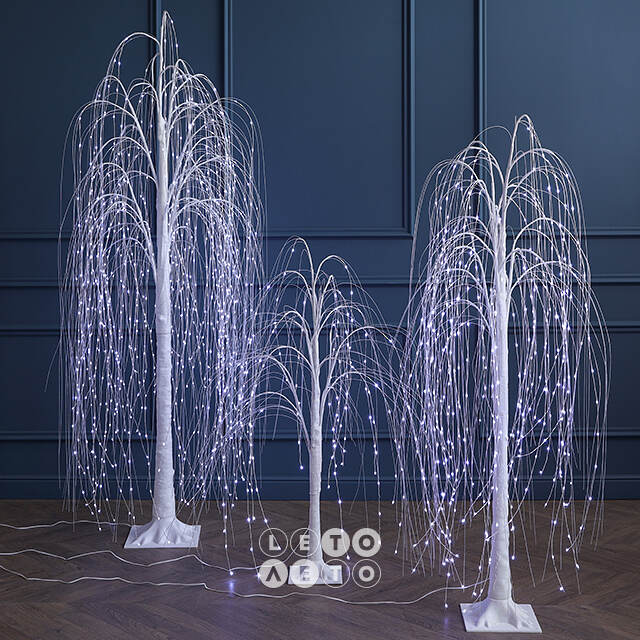 Светодиодное дерево Ива Basildon 120 см, 140 холодных белых микро LED ламп, IP44 Winter Deco