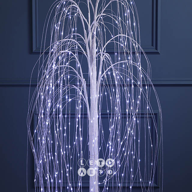 Светодиодное дерево Ива Basildon 150 см, 400 холодных белых микро LED ламп, IP44 Winter Deco