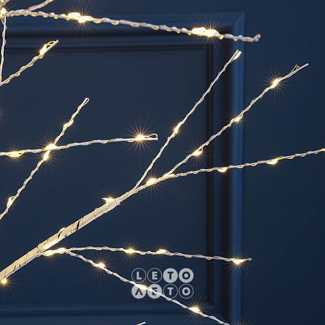 Светодиодное дерево Березка заснеженное 120 см, 300 теплых белых LED ламп, IP44 Winter Deco