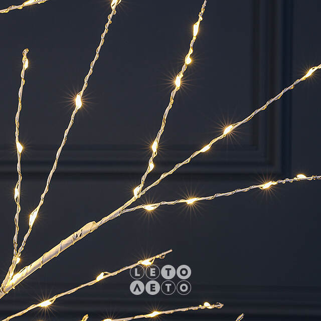 Светодиодное дерево Березка Balbeggi заснеженное 150 см, 400 теплых белых LED ламп, IP44 Winter Deco