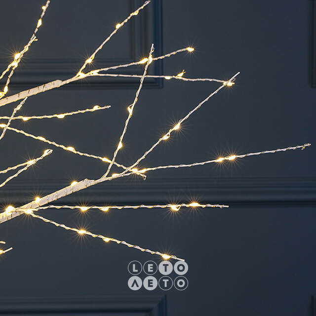Светодиодное дерево Березка Balbeggi заснеженное 180 см, 600 теплых белых LED ламп, IP44 Winter Deco