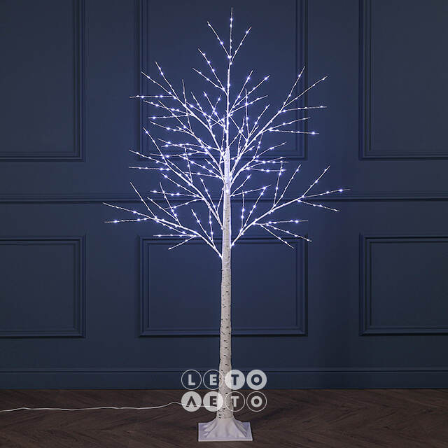 Светодиодное дерево Березка Balbeggi заснеженное 150 см, 400 холодных белых LED ламп, IP44 Winter Deco