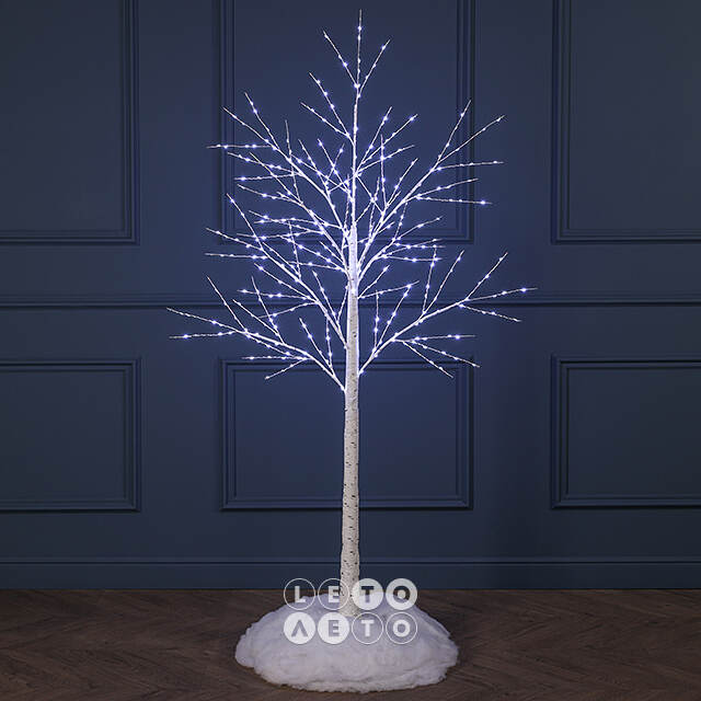 Светодиодное дерево Березка Balbeggi заснеженное 150 см, 400 холодных белых LED ламп, IP44 Winter Deco