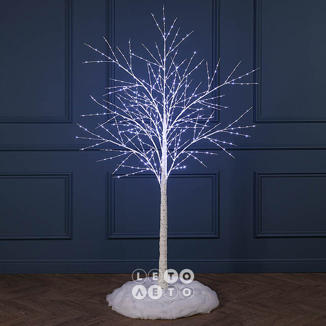 Светодиодное дерево Березка Balbeggi заснеженное 180 см, 600 холодных белых LED ламп, IP44 Winter Deco
