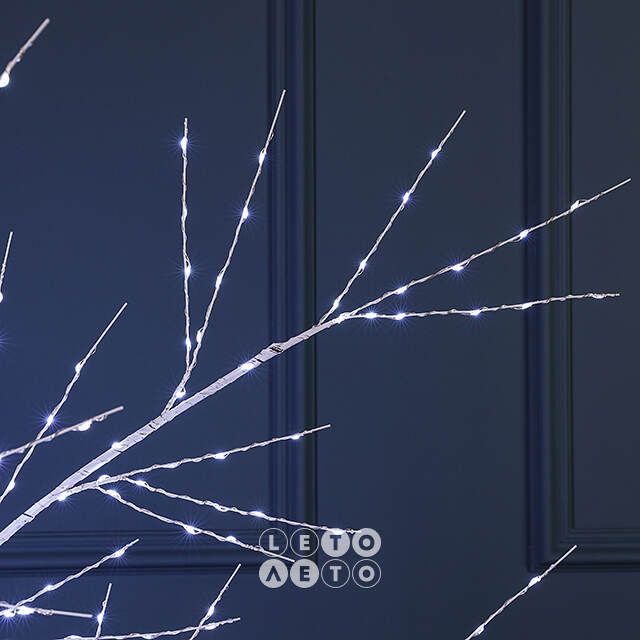 Светодиодное дерево Березка Balbeggi заснеженное 180 см, 600 холодных белых LED ламп, IP44 Winter Deco