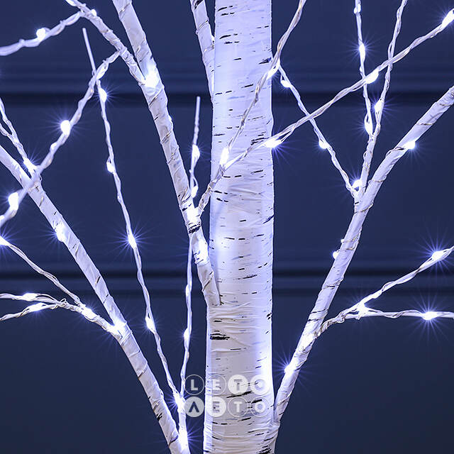 Светодиодное дерево Березка Balbeggi заснеженное 180 см, 600 холодных белых LED ламп, IP44 Winter Deco