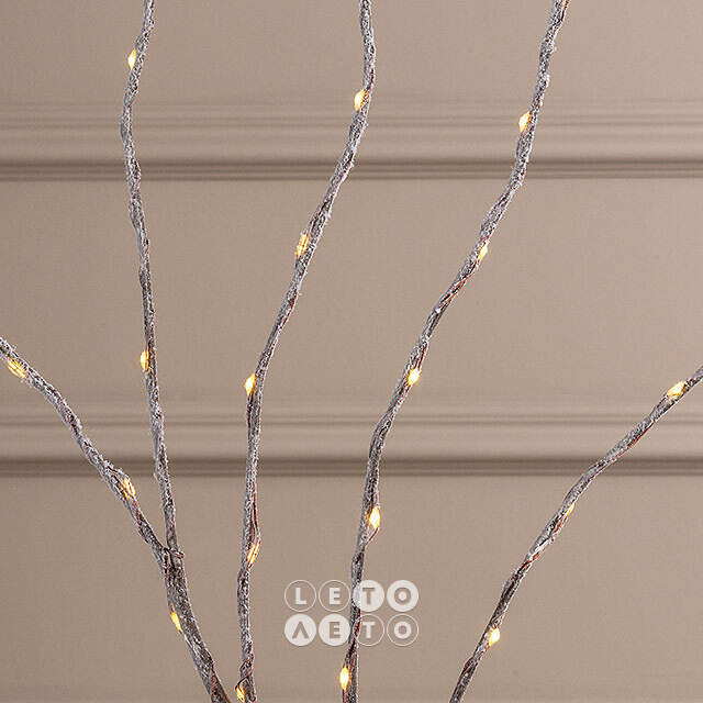 Светодиодная ветка Winkley 90 см коричневая, 40 теплых белых LED ламп, таймер, IP44 Winter Deco