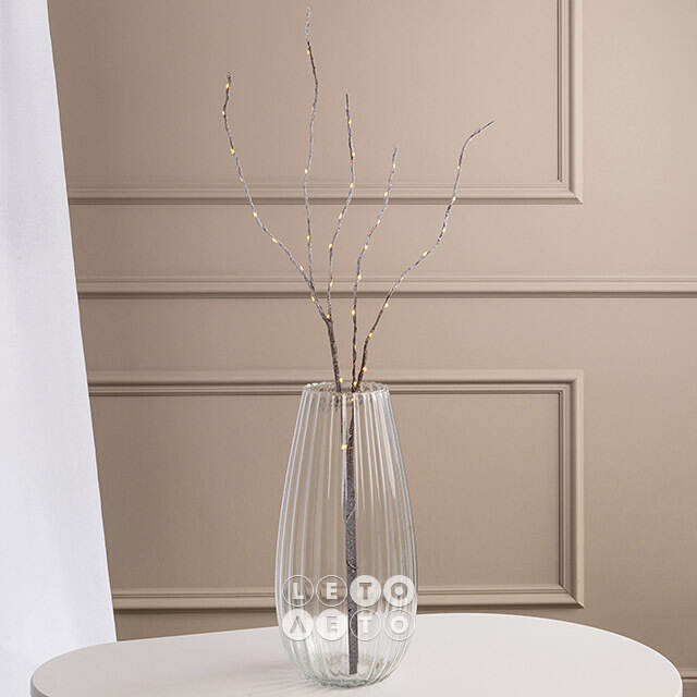 Светодиодная ветка Winkley 90 см коричневая, 40 теплых белых LED ламп, таймер, IP44 Winter Deco