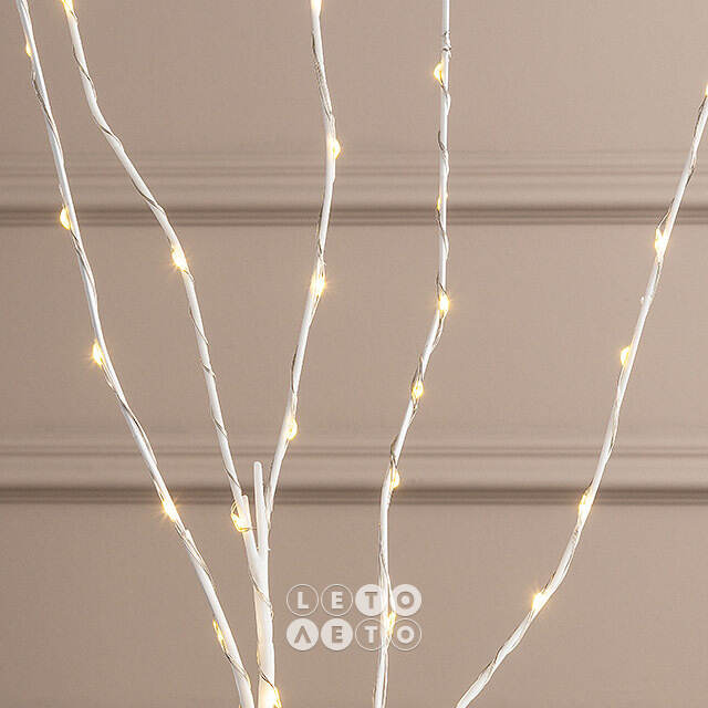 Светодиодная ветка Winkley 90 см белая, 40 теплых белых LED ламп, таймер, IP44 Winter Deco