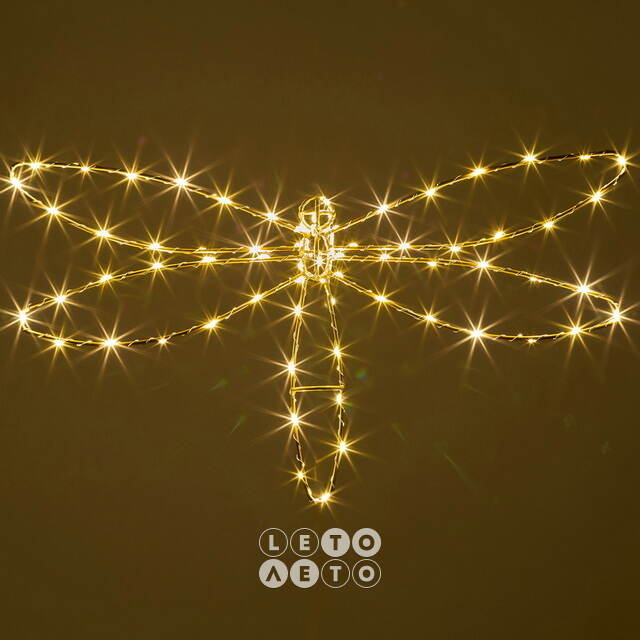 Плоское светодиодное украшение Стрекоза 50 см, 70 теплых белых LED ламп, IP44 Winter Deco