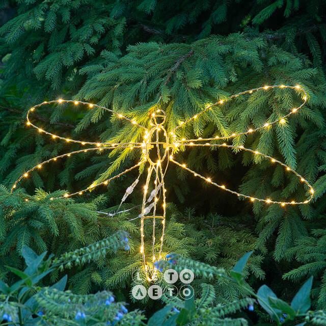 Плоское светодиодное украшение Стрекоза 80 см, 126 теплых белых LED ламп, IP44 Winter Deco