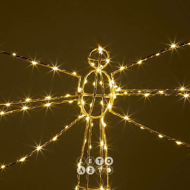 Плоское светодиодное украшение Стрекоза 80 см, 126 теплых белых LED ламп, IP44 Winter Deco