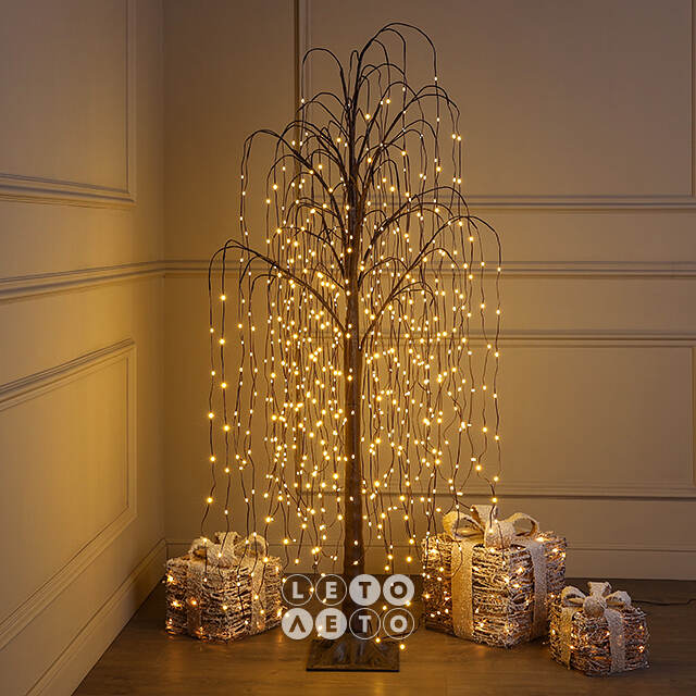 Светодиодное дерево Ива Birmingham 150 см, 624 теплых белых LED ламп, IP44 Winter Deco