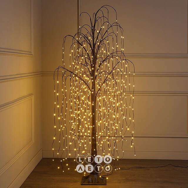 Светодиодное дерево Ива Birmingham 150 см, 624 теплых белых LED ламп, IP44 Winter Deco