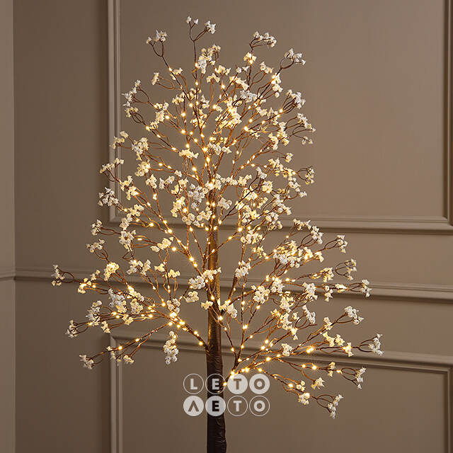 Светодиодное дерево Glenrothes 150 см, 300 теплых белых LED ламп, IP44 Winter Deco