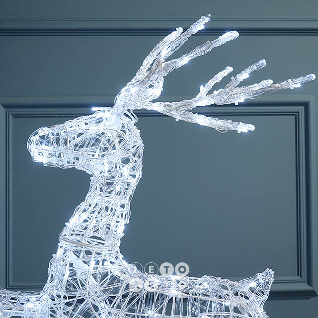 Светодиодная фигура Олень Дэнсер 80 см, 120 холодных белых LED ламп, IP44 Winter Deco