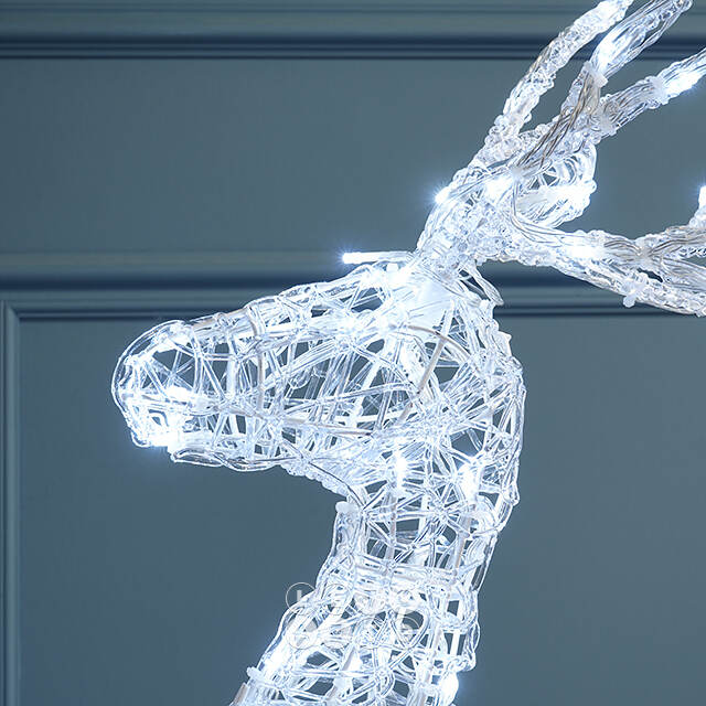 Светодиодная фигура Олень Дэнсер 80 см, 120 холодных белых LED ламп, IP44 Winter Deco