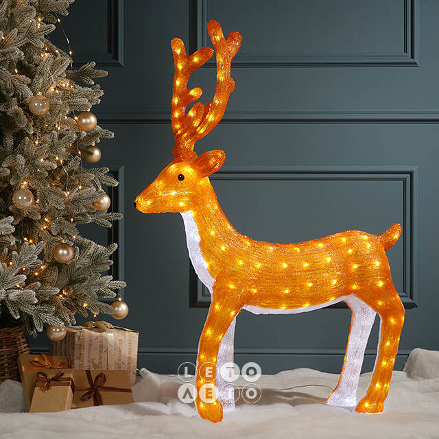 Светодиодная фигура Олень Нико 110 см, 160 холодных белых LED ламп, IP44 Winter Deco