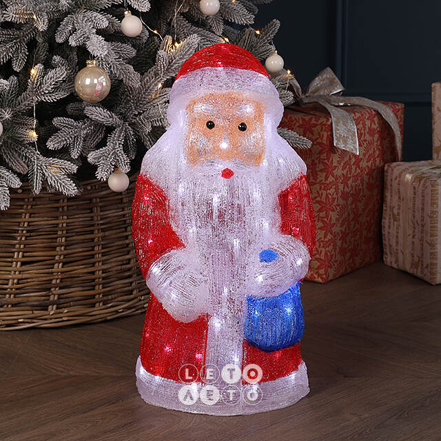 Светодиодная фигура Дед Мороз 52 см, 80 холодных LED ламп, IP44 Winter Deco